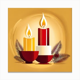 Christmas Candle 4 Vector art Canvas Print