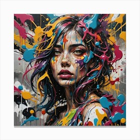 Splatter Girl Canvas Print