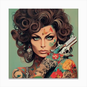 Hunzinator Sofia Loren With Tattoos Canvas Print