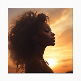 Portrait Of African American Woman At Sunset Canvas Print
