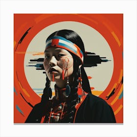 Abstract Bauhaus Mongolian Woman 01 Canvas Print