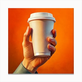 Hand Holding A Coffee Cup Canvas Print