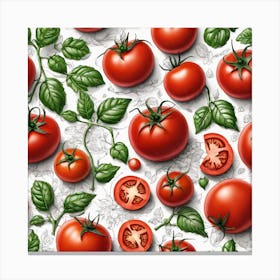 Tomato Seamless Pattern 1 Canvas Print