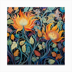 Lotus Flower Painting Canvas Print