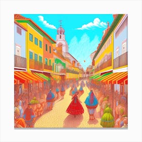 Street Scene In Portugal 1 Canvas Print