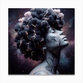 Woman With Lightning In Her Hair Canvas Print