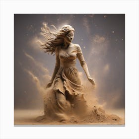 A sculpture made of stone and sand in a female Canvas Print