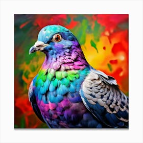 Rainbow Pigeon 2 Canvas Print