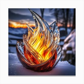 Fire In The Snow 1 Canvas Print