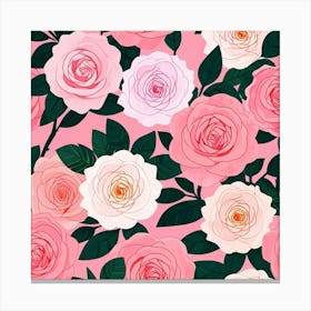 Roses Are Pink Pink Art Print 1 Canvas Print