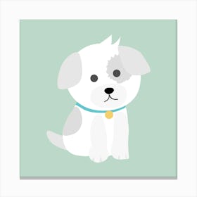 Dog Puppy Nature Cute Cartoon Animal Character Funny Pet Icon Drawing Doggy Canvas Print