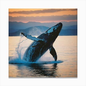 Humpback Whale Breaching 1 Canvas Print