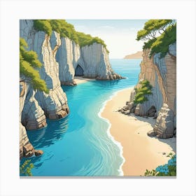 Beach And Sea Oceans Art Print (1) Canvas Print