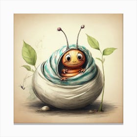 Little Bug In A Nest 2 Canvas Print