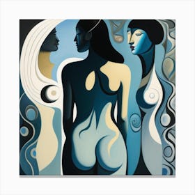 Three Nude Women Canvas Print