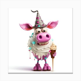 Ice Cream Cow Canvas Print