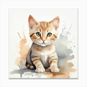 Watercolor Kitten Canvas Print