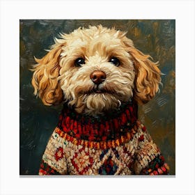 Christmas Golden Dog 2 Canvas Print