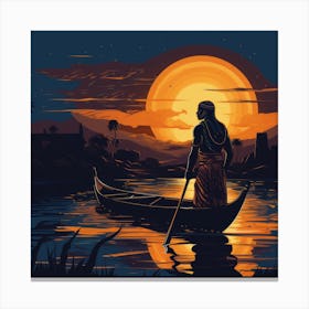 Man In A Canoe 1 Canvas Print