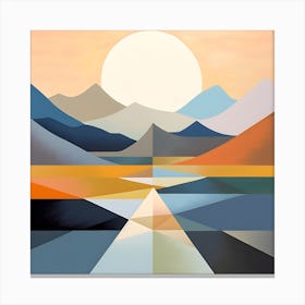 Abstract Landscape Wall Art Cool Colors Painting Canvas Print