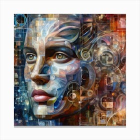 Futuristic Woman'S Face Canvas Print