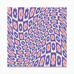 Groovy Twist Purple Square Canvas Print