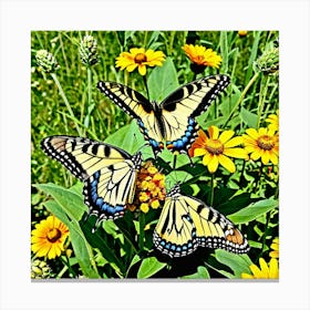 Three Swallowtail Butterflies Canvas Print