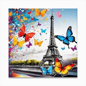 Paris With Butterflies 157 Canvas Print