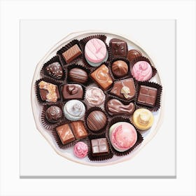 Chocolates On A Plate 15 Canvas Print