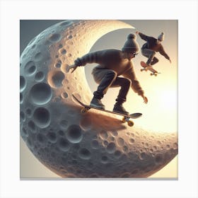 Moon skateboarders  Canvas Print