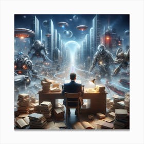 Futuristic Cityscape Canvas Print