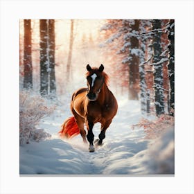 Horse In The Snow Canvas Print