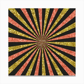 Gold Glitter Sunburst Background 03 Canvas Print