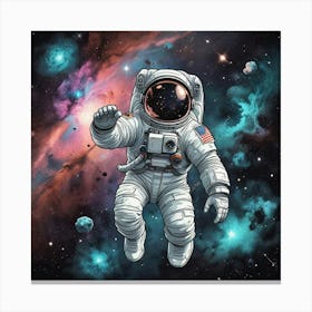 Cosmic Explorer Portrait Of An Astronaut Among The Stars (9) Canvas Print