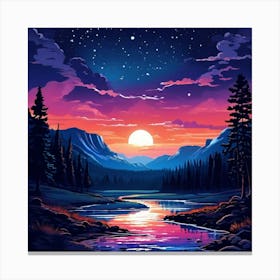 Yellowstone National Park At Nigth Canvas Print