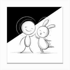 Drawing Of A Rabbit Canvas Print