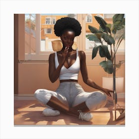 Portrait Of A Black Woman Canvas Print