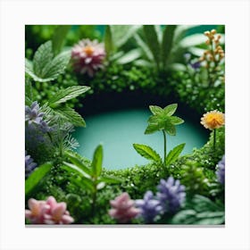 Moss And Flowers Canvas Print