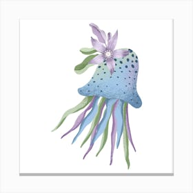 Blue purple jellyfish Canvas Print