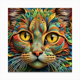 Psychedelic Cat 1 Canvas Print