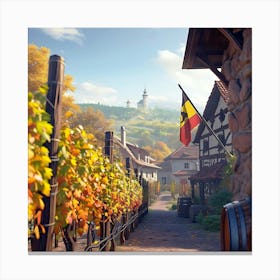 Village In Autumn 1 Canvas Print