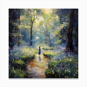 Knitted Harmony: Monet's Riverside Reverie Canvas Print