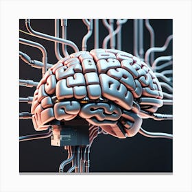 Brain On A Circuit Board 17 Canvas Print