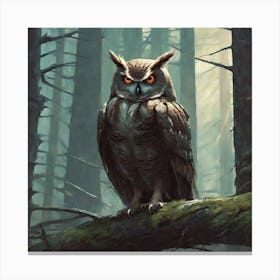 Owl In The Woods 24 Canvas Print