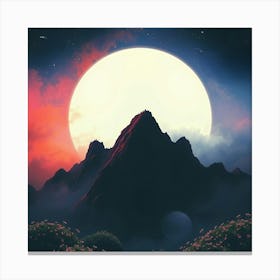 Moon Over Mountains Canvas Print