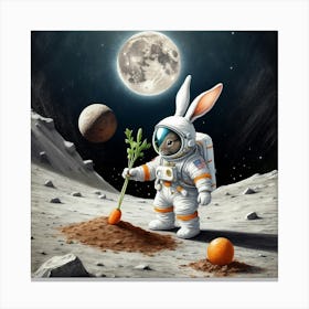 Rabbit On The Moon 2 Canvas Print