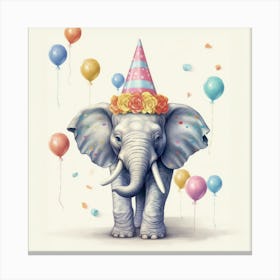 Birthday Elephant Canvas Print