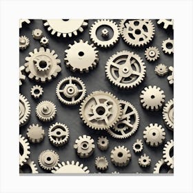 Gears On A Black Background 35 Canvas Print