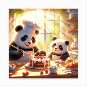 Panda Bears Canvas Print