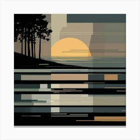 Sunset Over The Lake 3 Canvas Print